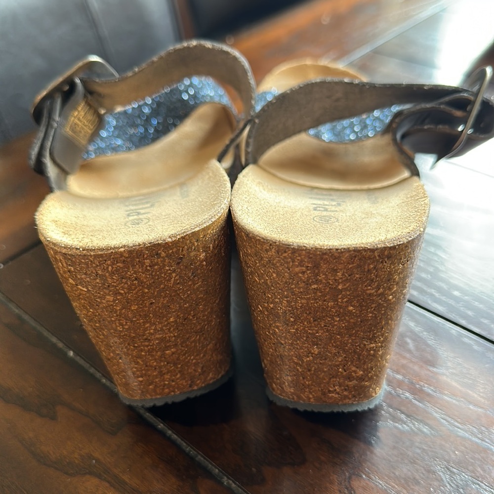 Women's Sandals with Glitter Strap - Black - Picture 2 of 6